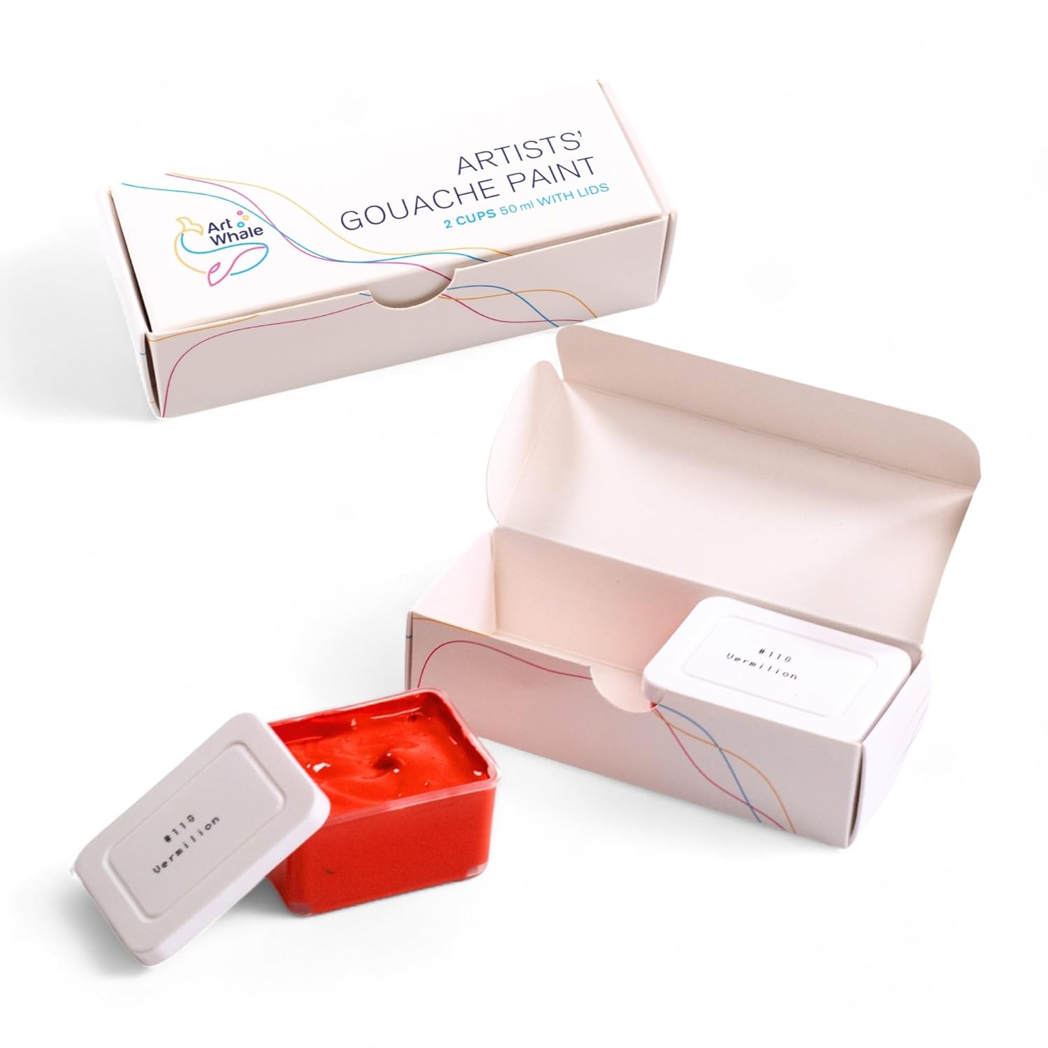 Gouache Vermilion Refills (50Ml/1.7Oz)|Intense Pigments, Easy Color Refill (2 Pcs.)