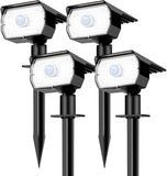 4 Pack 56 LED Solar Motion Sensor Spot Lights 2 in 1 Cool White Landscape Wall Lights