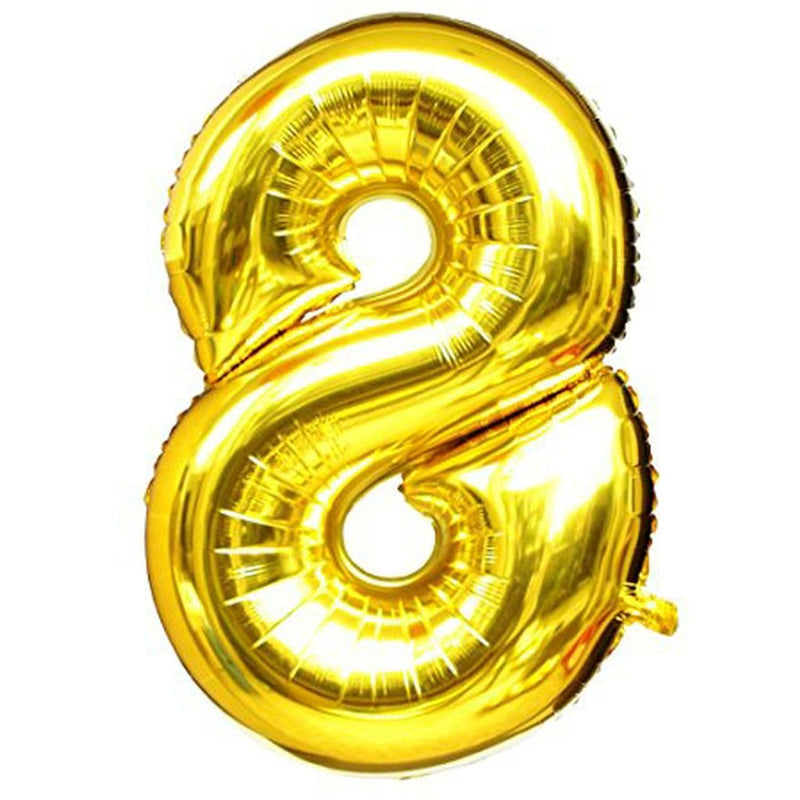 2 Pcs 42 Inch Gold Foil Balloons Number 8 By ,Number Balloons For Part