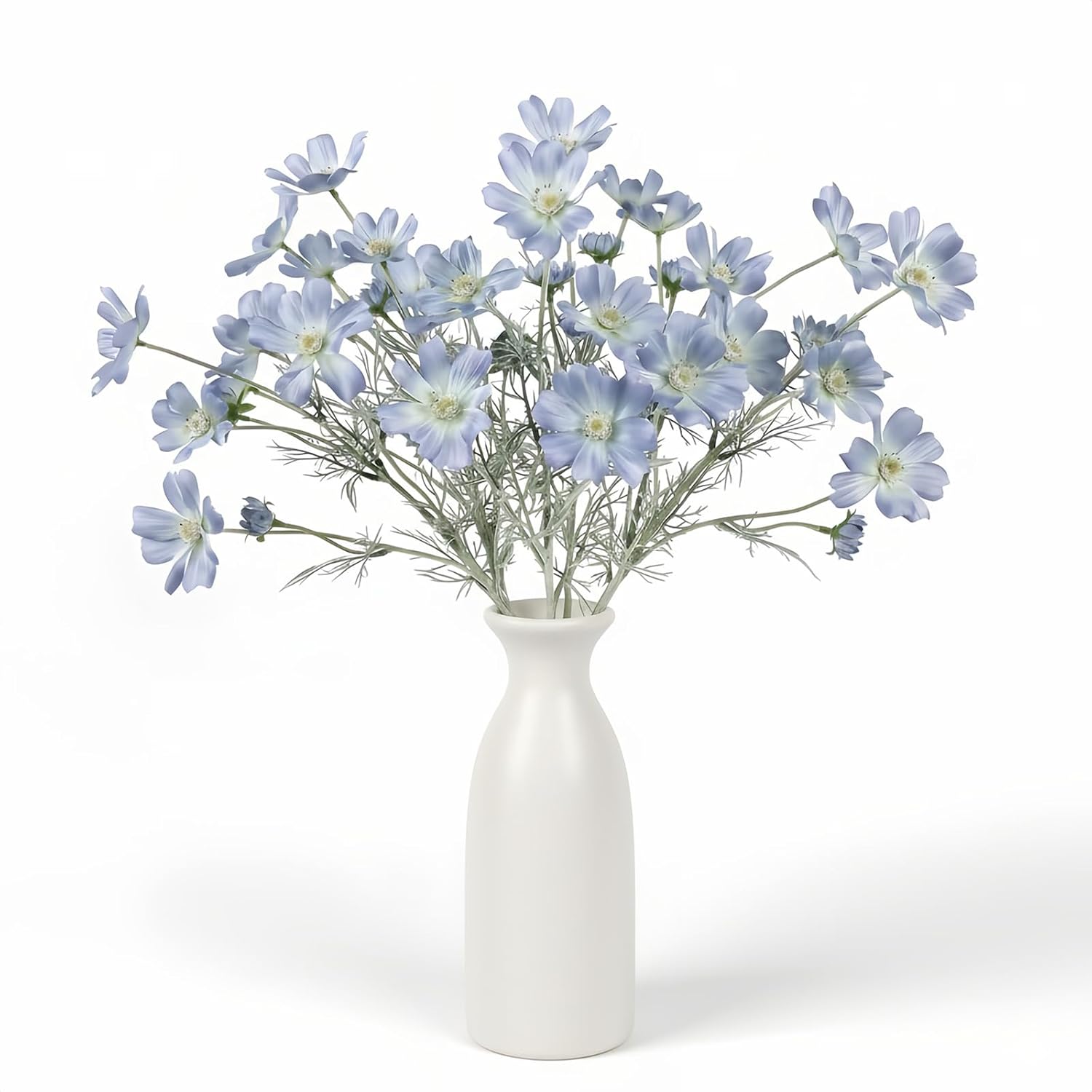 4Pcs 24Inch Light Blue Cosmos Branches Artificial Flowers,Light Blue Fake Flowers, Vase Decor Flowers, For Home Decoration Artificial Flowers