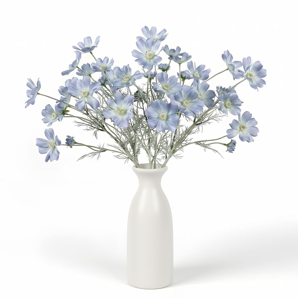 4Pcs 24Inch Light Blue Cosmos Branches Artificial Flowers,Light Blue Fake Flowers, Vase Decor Flowers, For Home Decoration Artificial Flowers