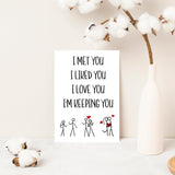 Funny Valentine'S Day Card For Him Her, Romantic Happy Valentines Day Card Gift For Husband Wife Boyfriend Girlfriend, Cute Anniversary Card Birthday Card For Couple Women Men, Humor I Love You Card