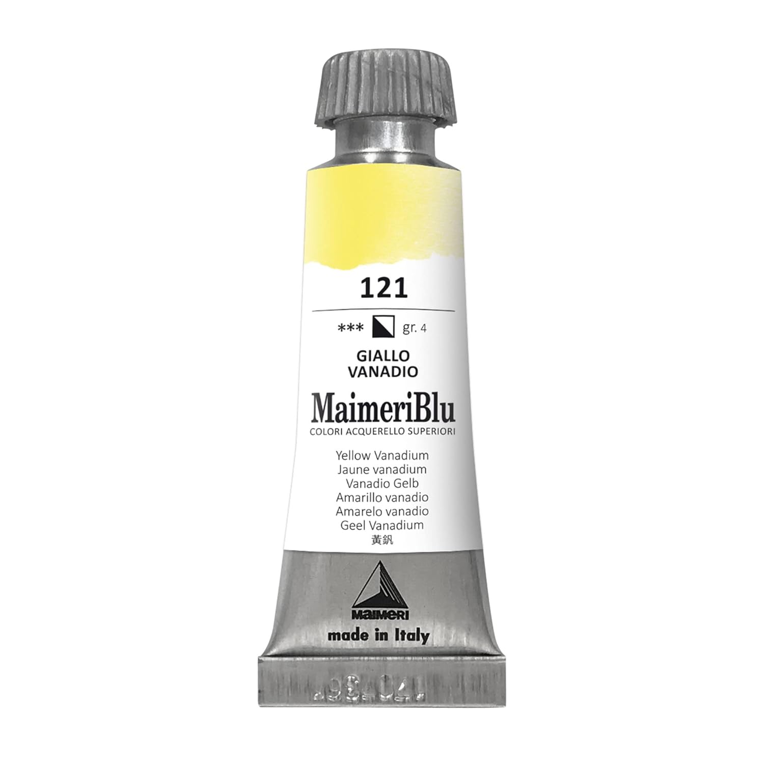 MaimeriBlu 12ml Single-Pigment Watercolor Paint - Yellow Vanadium PY184 Professional Watercolor Paint - Lightfast and Transparent Watercolor Paint Tube for Artists