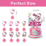 25-Pc Kitty Cake Set with Cupcake Toppers & Cake Topper for Birthday Parties