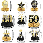 9 Pieces 50Th Birthday Decoration 50 Th Birthday Centerpieces For Tables Decorations Cheers To 50 Years Honeycomb Table Topper For Men And Women Fifty Years Party Decor Supplies