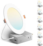 6 Pack 6 Inch Ultra Thin LED Recessed Lights 5CCT Dimmable Canless Downlights