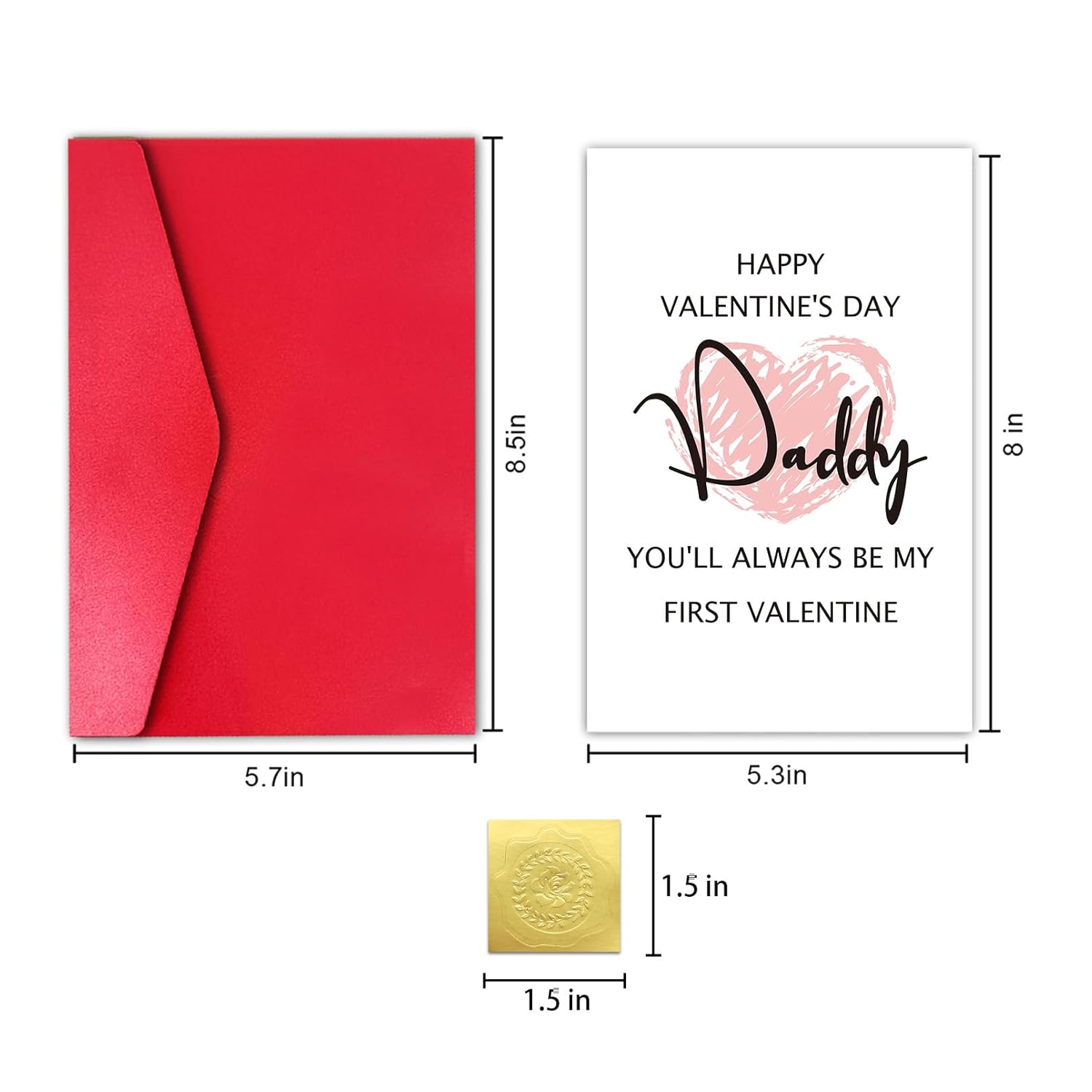 Valentines Day Card For Father, Funny Dad Valentine'S Day Greeting Card, First Valentine'S Day Card, Always Be My First Valentine Daddy
