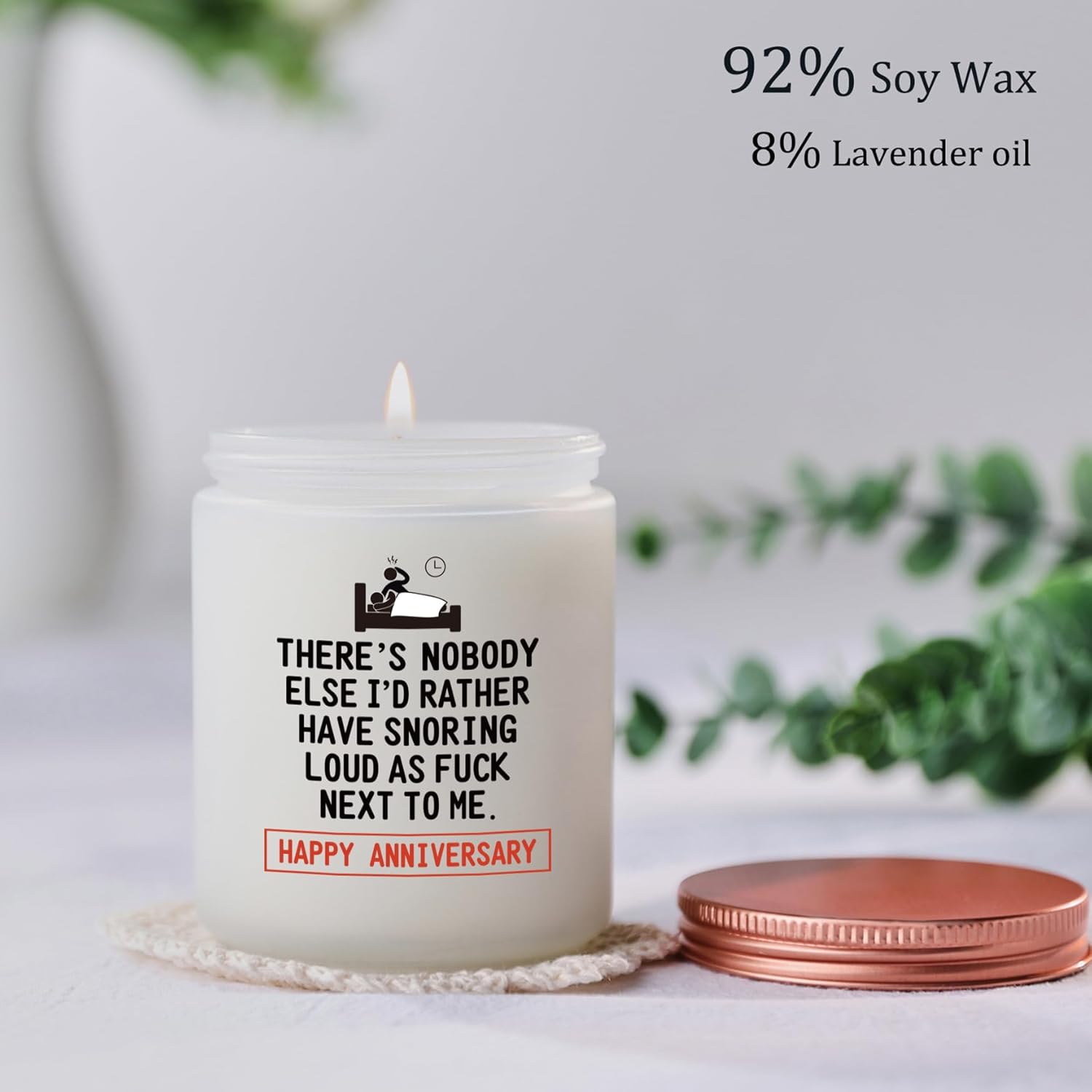 Funny Anniversary Candle Gifts For Her Him - Humorous Romantic Boyfriend, Girlfriends, Husband, Wife Wedding Anniversary Present - Lavender Scented
