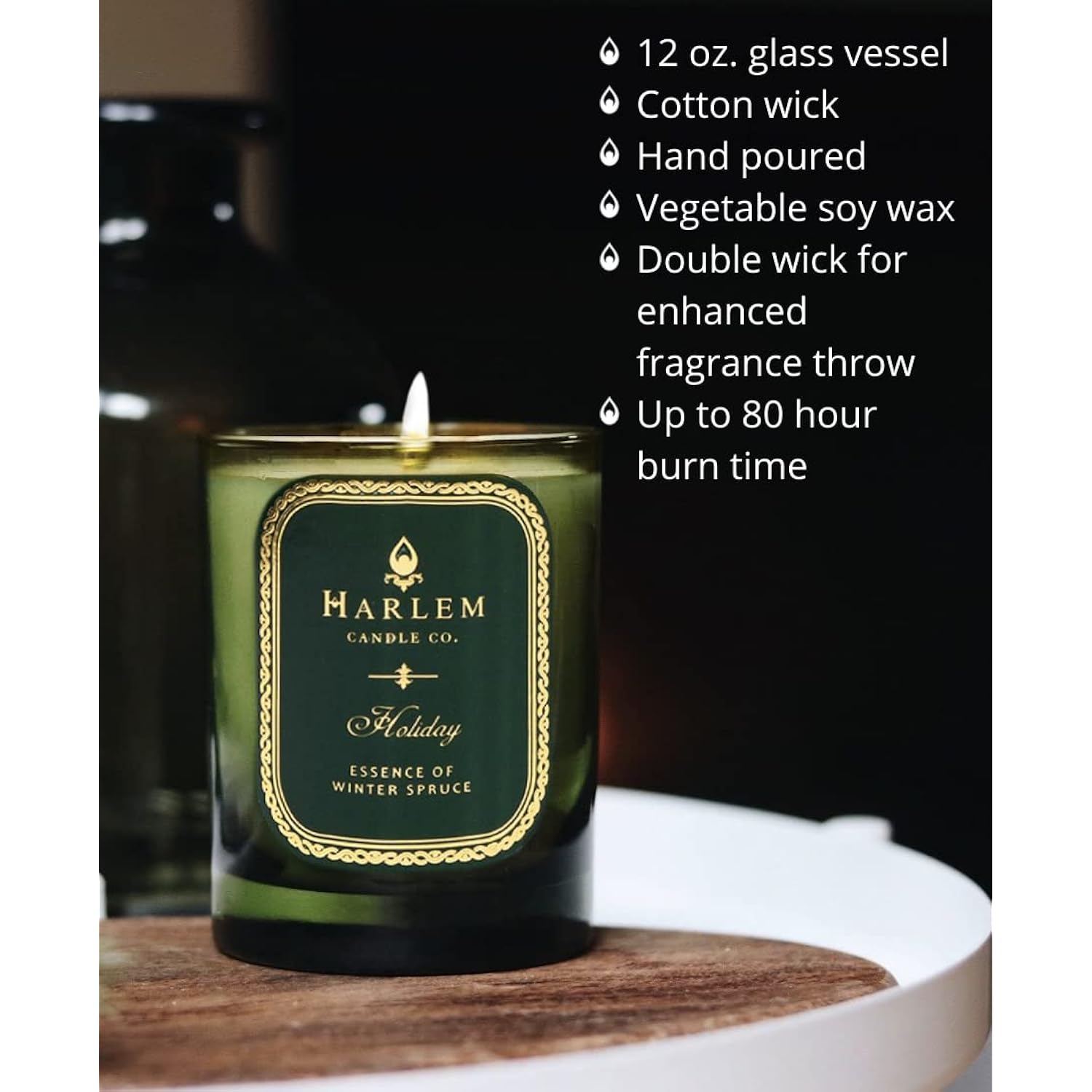 Holiday Luxury Candle, 11 Oz Glass Jar, Double Wick, Soy Wax, Gift Box, Wild Berry, Rose, Absinthe, Angelica, Strawberry Musk, And Birchwood, 80 Hour Burn