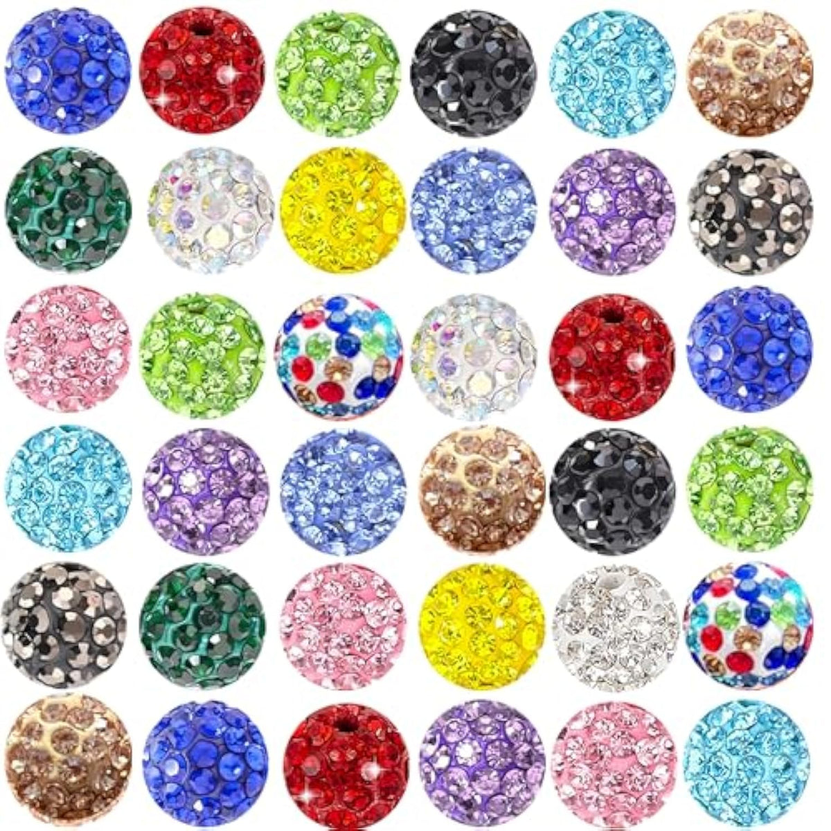 100PCS 10mm Sparkly Rhinestone Beads for Jewelry, Pens, and Crafting
