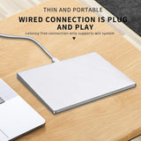 Wired Touchpad Supports Multi Gesture Control, Wired Trackpad Mouse With Multi-Touch Navigation Glass Touch Surface + Aluminum Alloy Shell For Windows 7/10/11 Laptop Notebook Computer (Silver)