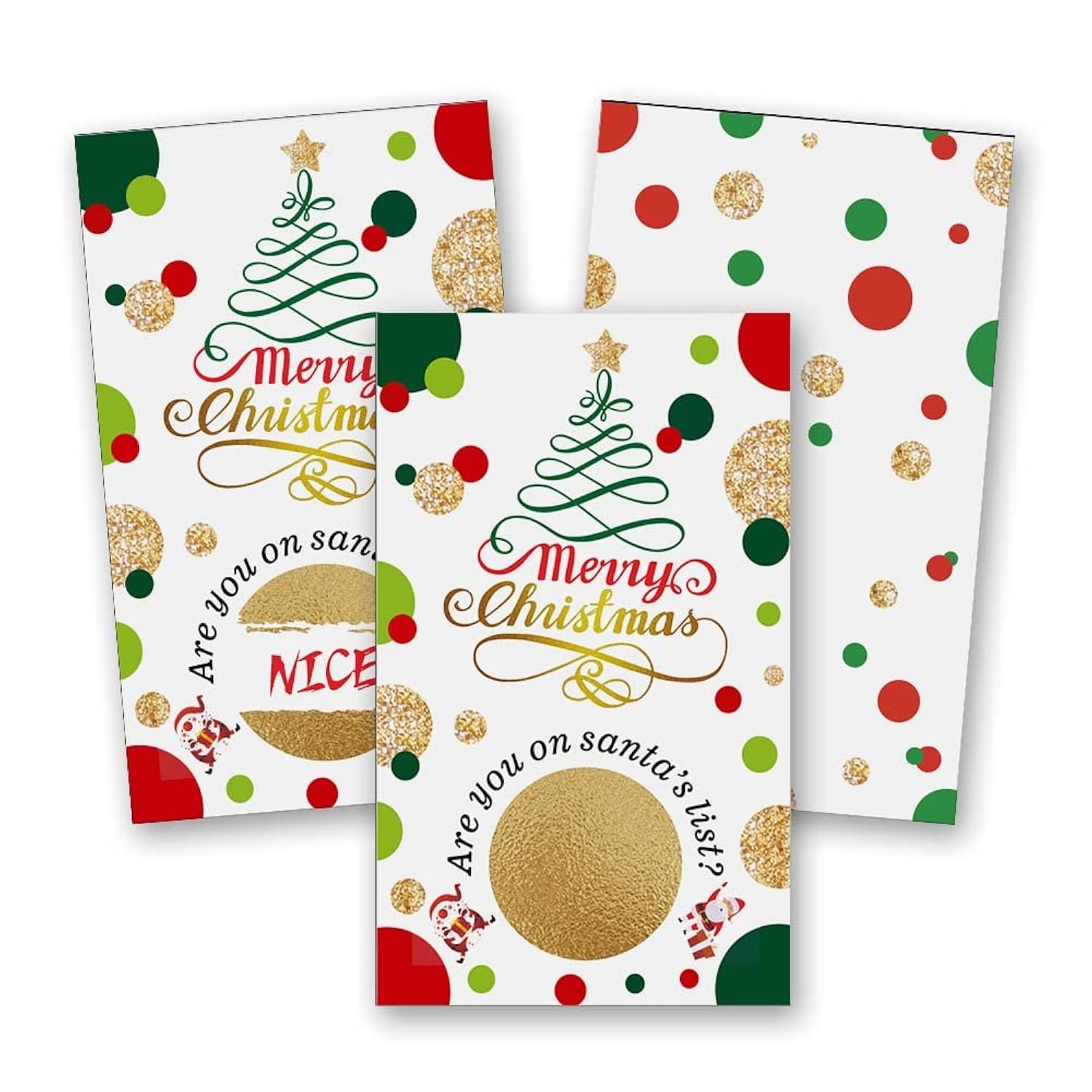 50 Pieces Christmas Party Scratch Off Cards, Christmas Party Scratch Off Decorative Suit?1Sign And 50 Scratch Off Cards)