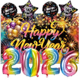 XL Happy New Year 2026 Banner Backdrop Party Supplies
