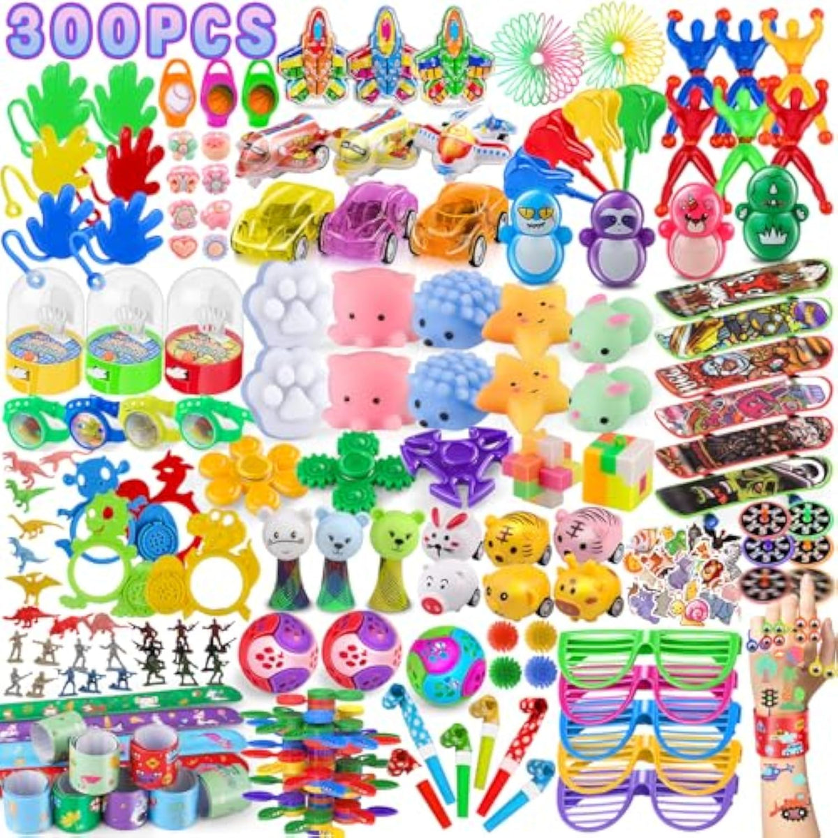 300Pcs Pinata Stuffers For Kids Party Favors 4-8, Pinata Fillers For Classroom Rewards Treasure Chest For Prize Box Toys For Kids Classroom