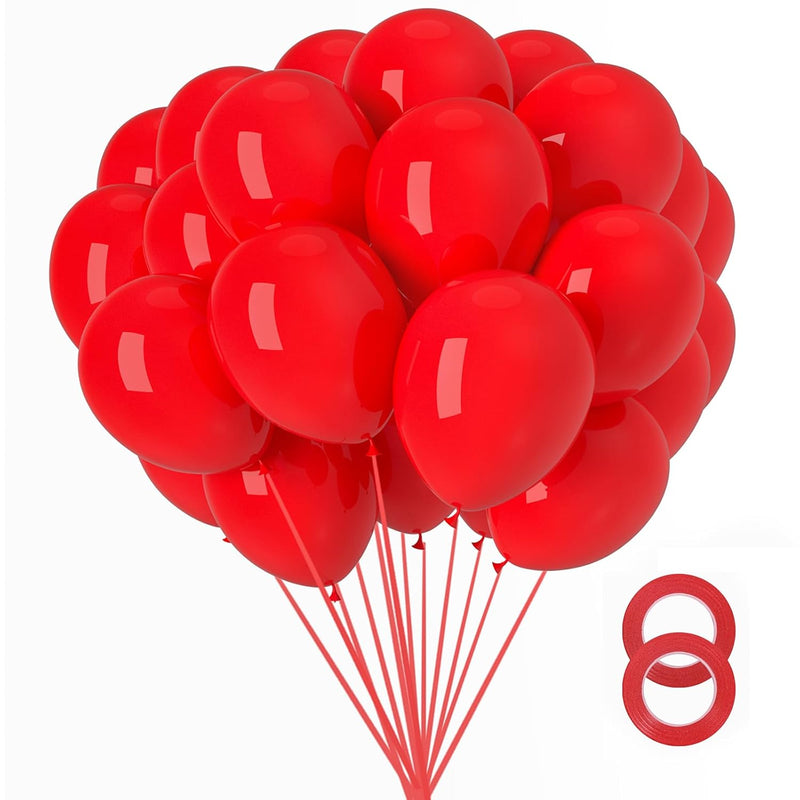 Red Balloons 12 Inch, 100 Pack Latex Party Balloons For Balloons Arch