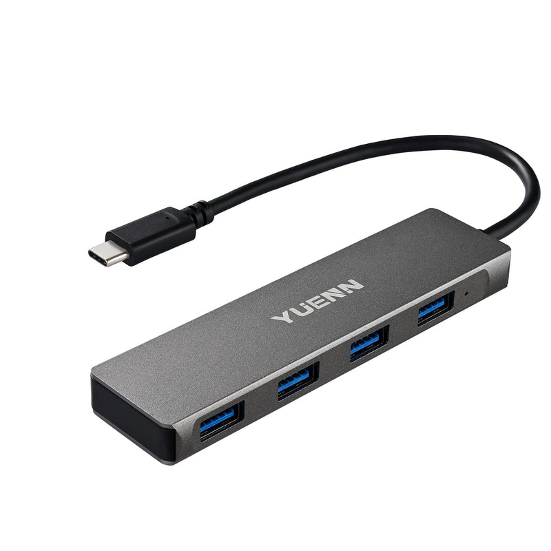 Usb-C Metal 4-Port Hub, 4X Usb 3.0 Port Usb-A Devices To Usb C Connector, Comp