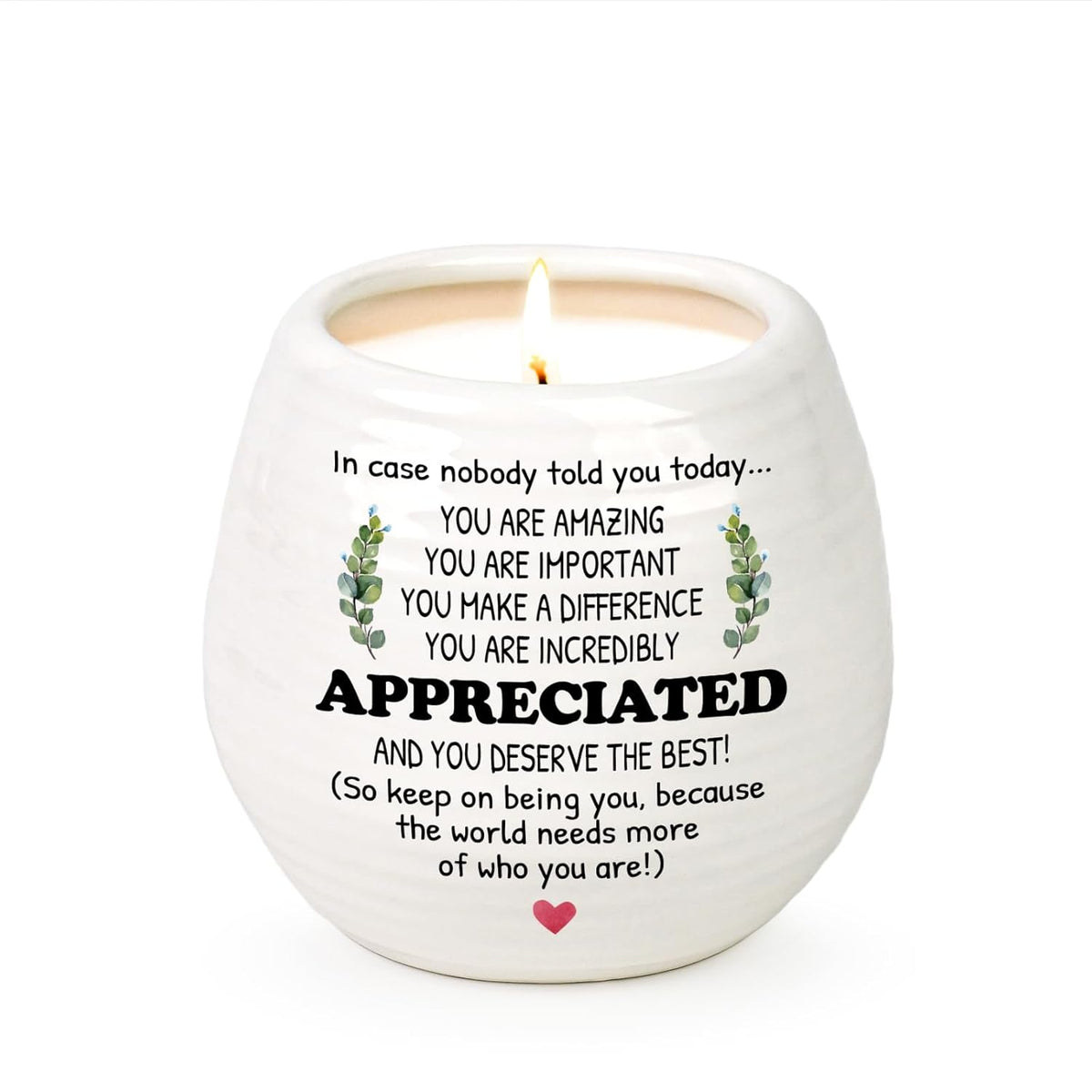 Inspirational Gift Ideas Thank You Gifts For Women Men Friends Coworker Boss Employee Appreciation Gifts Thank You Candle 10Oz Soy Wax Lavendar Scented Candle In Ceramic Jar