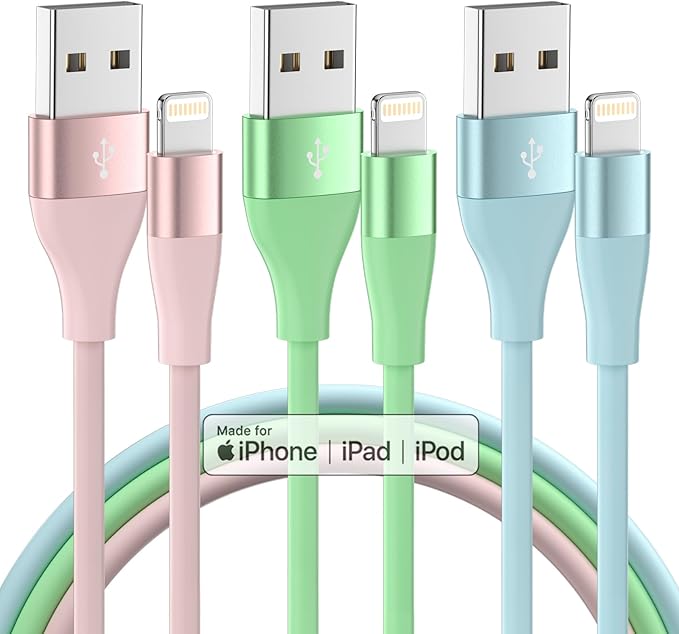 3 Pack Apple MFi Certified Lightning Charger Cable 10FT Fast Charging USB Cord for iPhone 14 13 12 11 Pro Max iPad