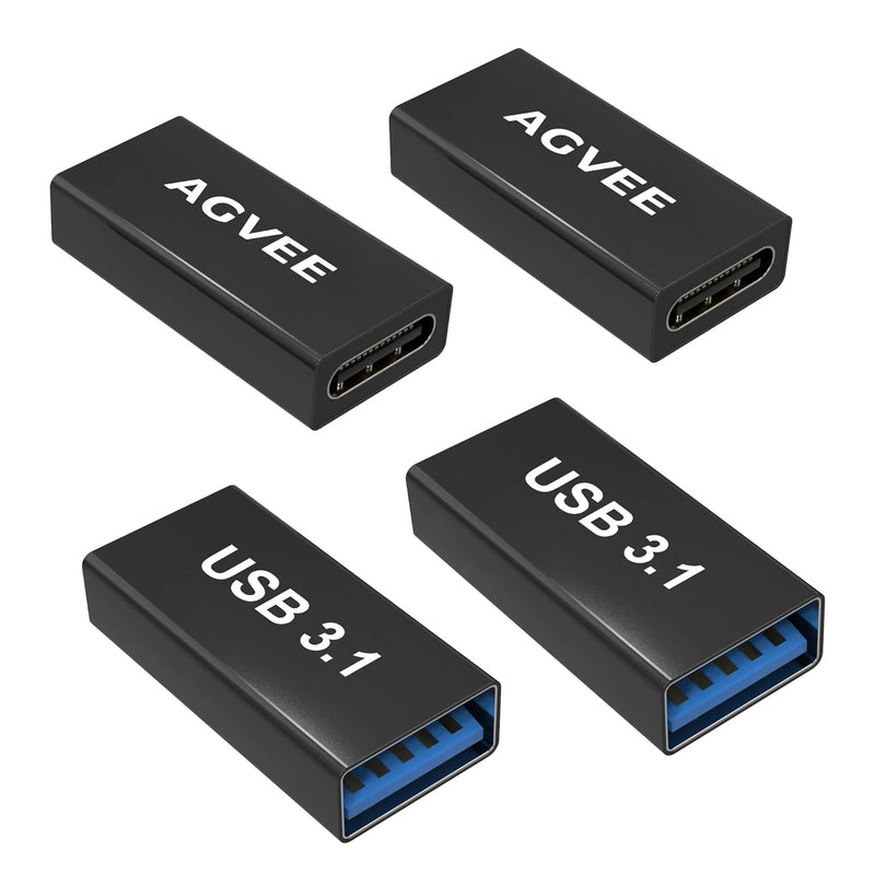 [4 Pack Usb-A 3.0 Female To Usb-C Female Adapter, Usb Type-C 3.1 Gen-1 Convert