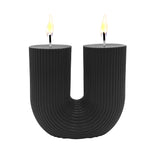 Large U Shaped Candle, Soy Wax Scented Candle Geometric Aesthetic Ribbed Candles Minimalist Shaped For Trendy Home Room Shelf Decor Aesthetic Candles Wedding Birthday