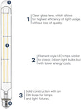 Vintage T9 Long LED Tube Bulbs E26 3500K Natural White Dimmable Edison Filament Bulbs 4 Pack