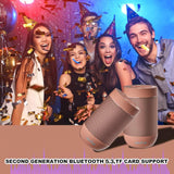 comiso Portable Bluetooth Speaker,Waterproof Speaker IP65,5.3 Bluetooth,360 HD Sound,TWS Stereo Pairing,Built in Mic, Support TF Card,Ideal Gift for Men/Women/Teens -Pink