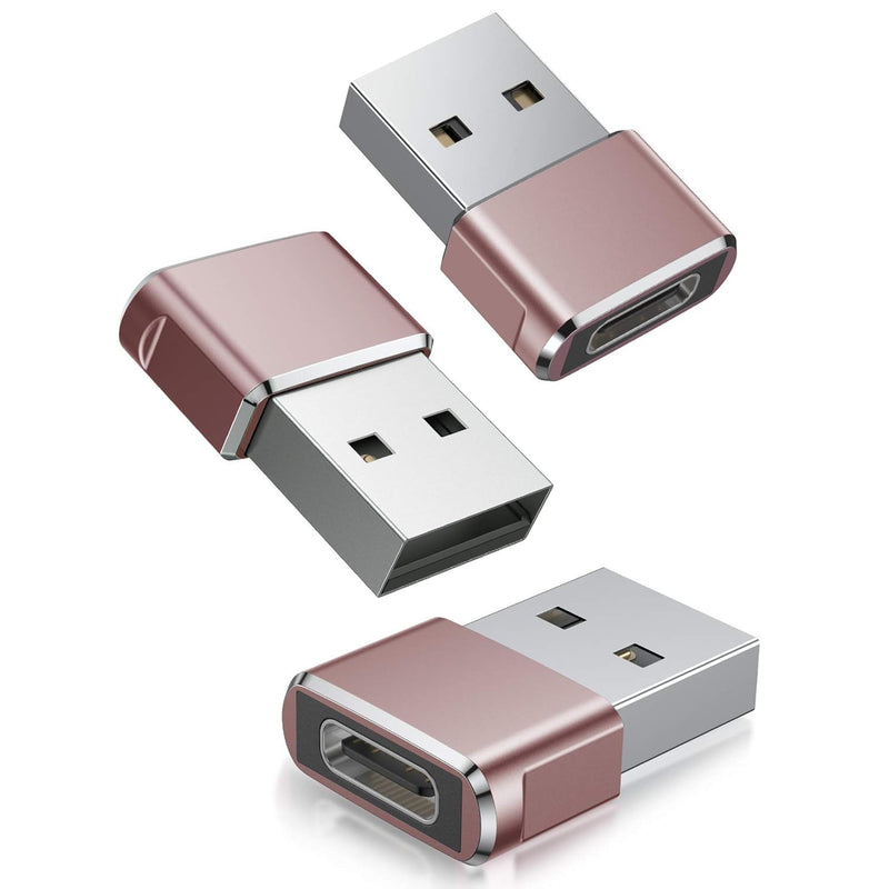 Usb To Usb C Adapter 3 Pack,Pink