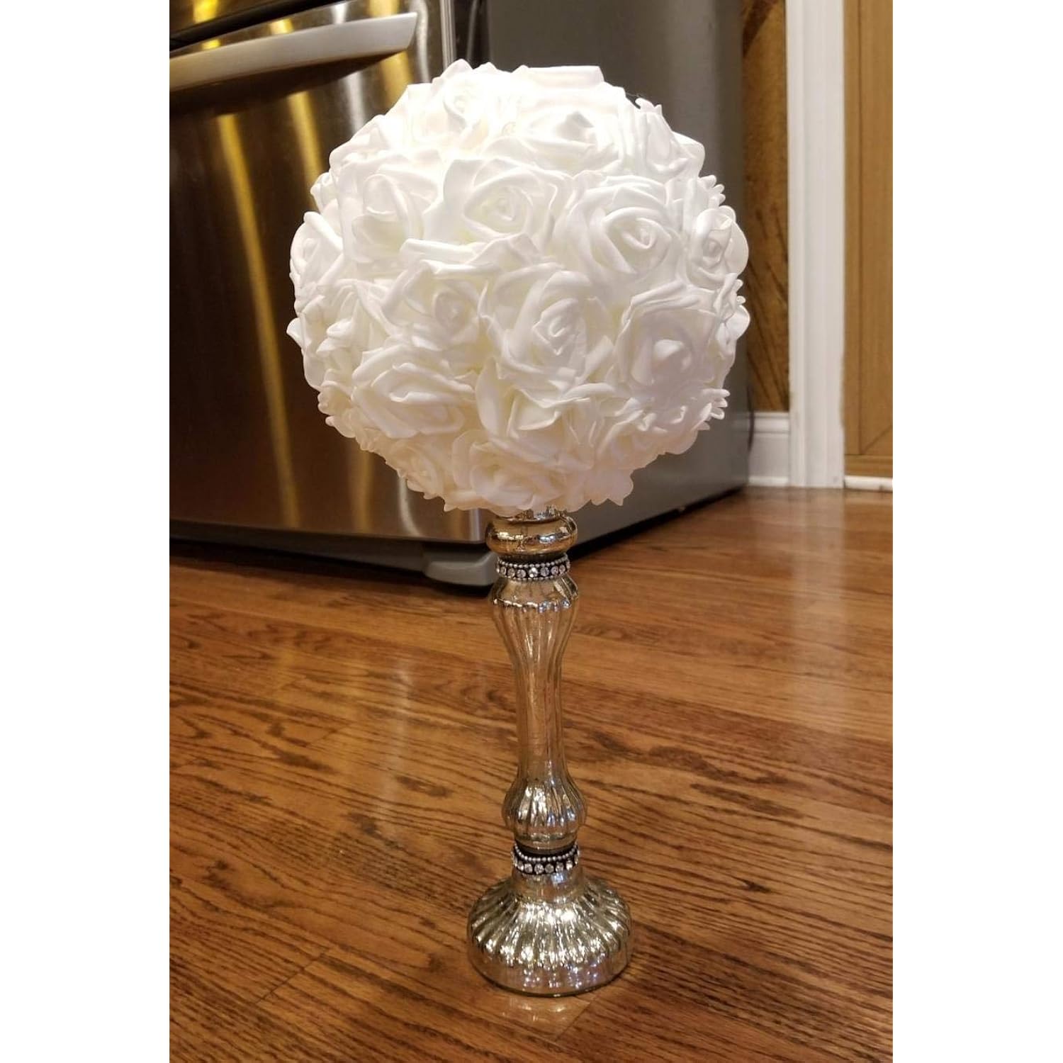 3 X 1.6 X 3 Inches 100Pcs Diy Real Touch 3D Artificial Foam Rose Head Without Stem For Wedding Party Home Decoration (White)