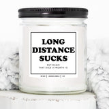 You Nique Designs Long Distance Candle, 7 Ounces, Long Distance Relationship Gifts, I Miss You Gift For Him, Deployment Gifts, White All Natural Soy Vegan Aromatherapy Candles (Mahogany Teakwood)