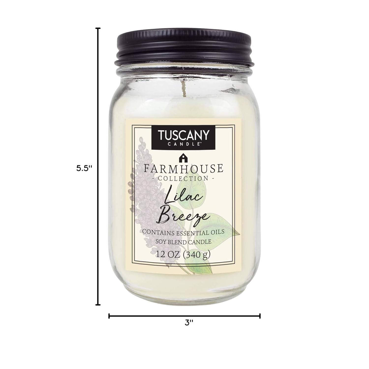 Tuscany Candle Farmhouse 12 Oz Lilac Breeze Jar Candle