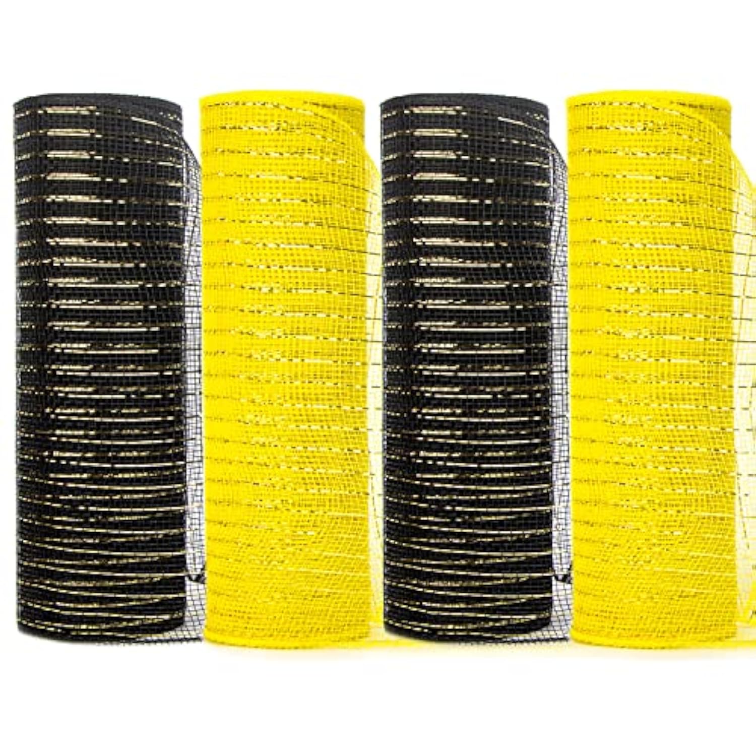 4 Rolls Easter Metallic Mesh Ribbon, Deco Poly Mesh 10 Inch X 30 Feet(