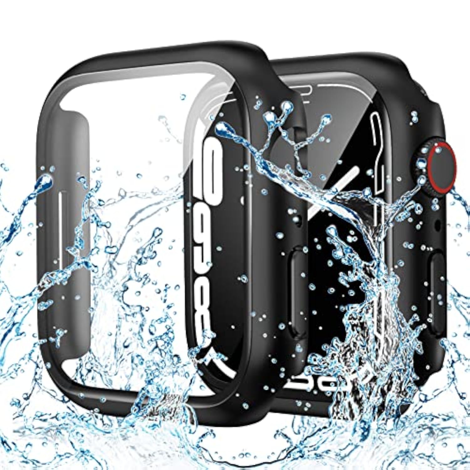 Waterproof Case for Apple Watch 44mm Series 6/5/4/SE - 2 in 1 Protective Cover with Glass
