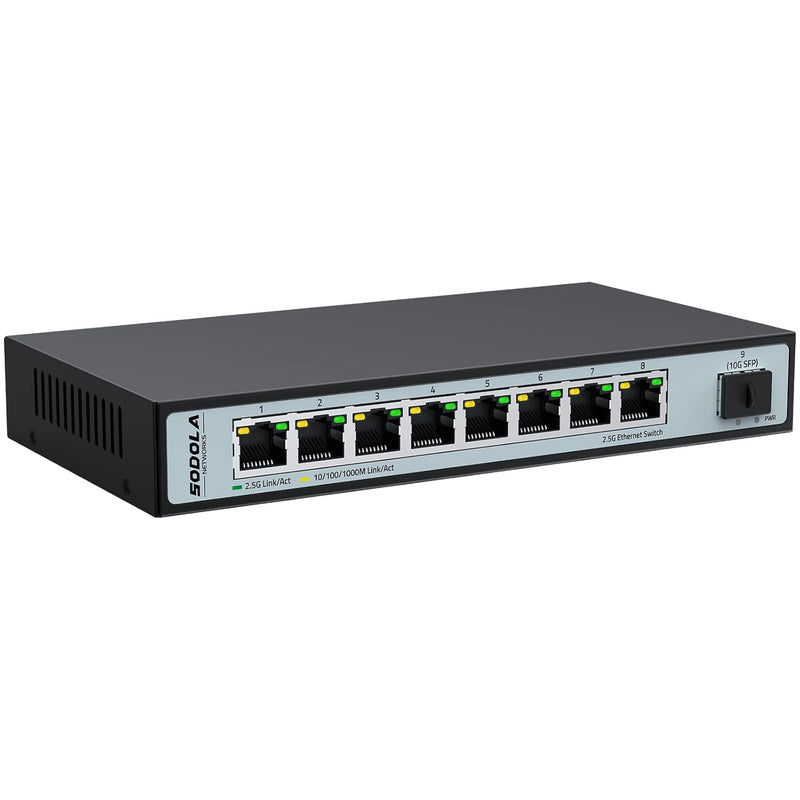 8 Port 2.5G Ethernet Switch With 10G Sfp,60Gbps Switching Capacity,Plug & Play