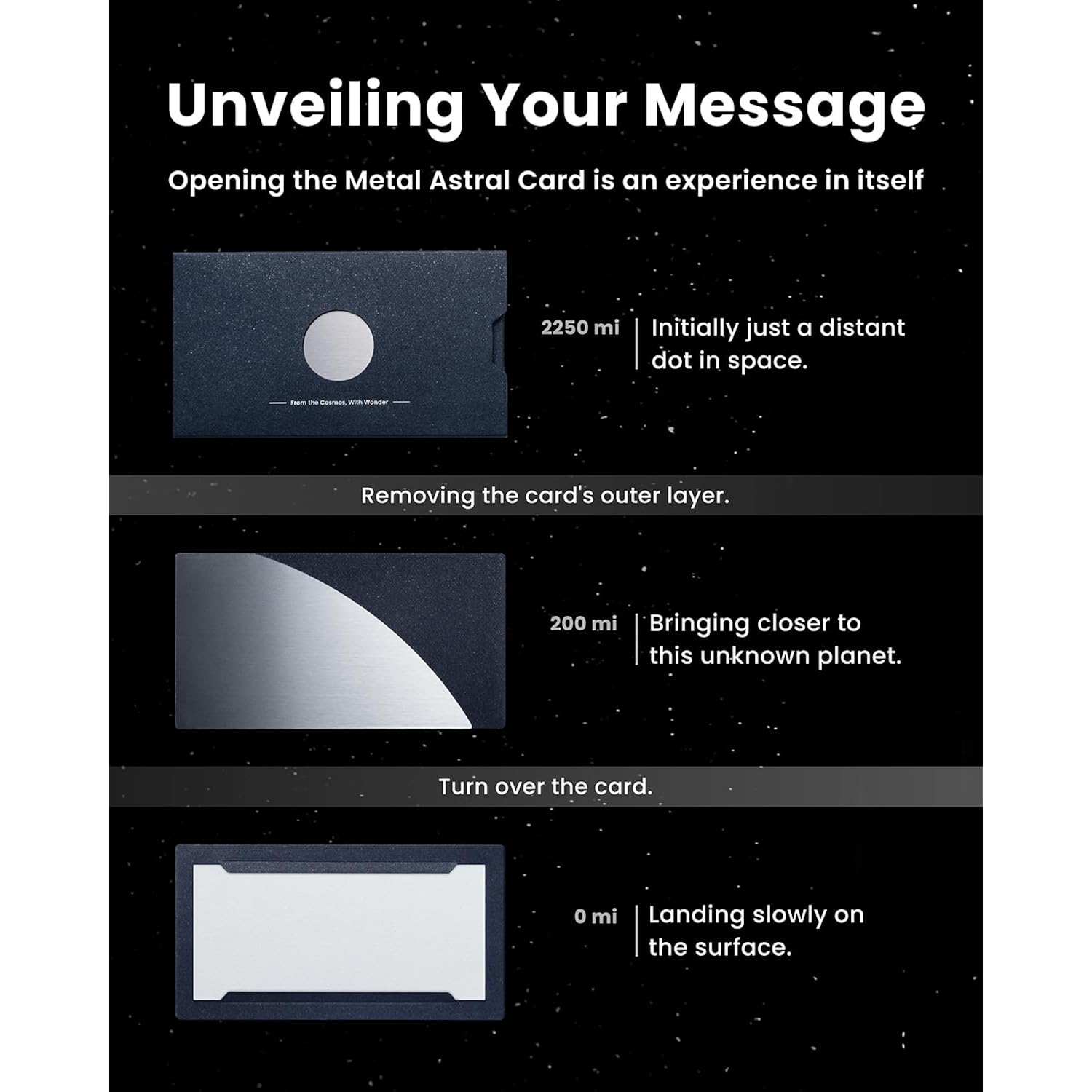 Metal Astral Card - Infinite Edition, Luxury Gift Greeting Card With Envelope – Unique Metal Design, Premium Paper, Includes 3 Writing Papers – 4X6 Inches