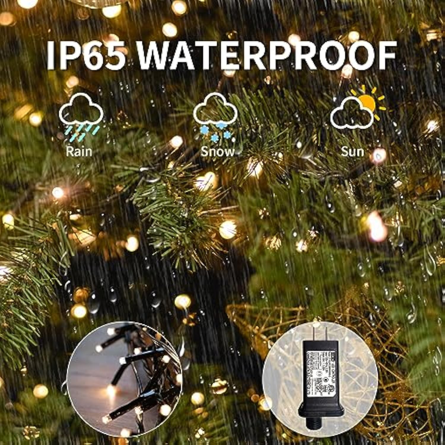 Christmas Tree Lights With Ring,8.2Ft 16 Line 448 Led Green Wire Fairy Waterfall String Lights Plug In,Icicle Twinkle Li