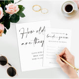 Minimalist How Old Were They Game, Guessing The Couples Age Photo, Bridal Shower Wedding Shower Game (1 Sign And 30 Cards)-Bng02
