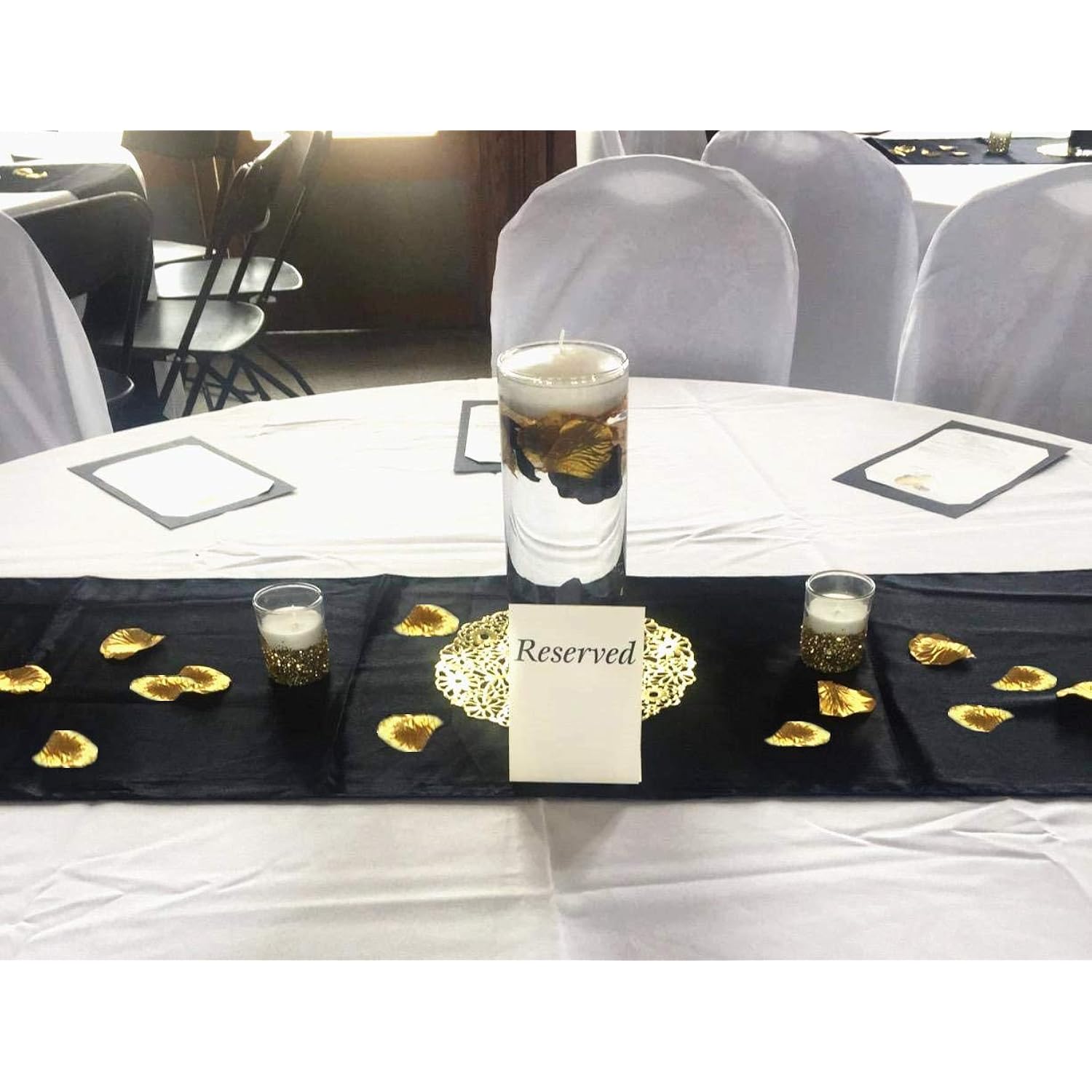 Silk Petals, Artificial Rose Flower Petal Vase Home Decor Wedding Bridal Birthday Diy Decoration Garden Party Ceremony Wholesale - Gold 1000 Pcs