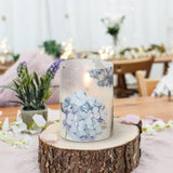 Hydrangea Glass Flameless Candles With Remote Timer Battery Operated Led Flickering Pillar Candles Real Wax Spring Dinner Christmas Holiday Decor D3 X H4, 5", 6"