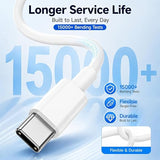 3 Pack 6FT 60W USB C to USB C Cable PD 3.0 Fast Charging Cord for iPhone Samsung