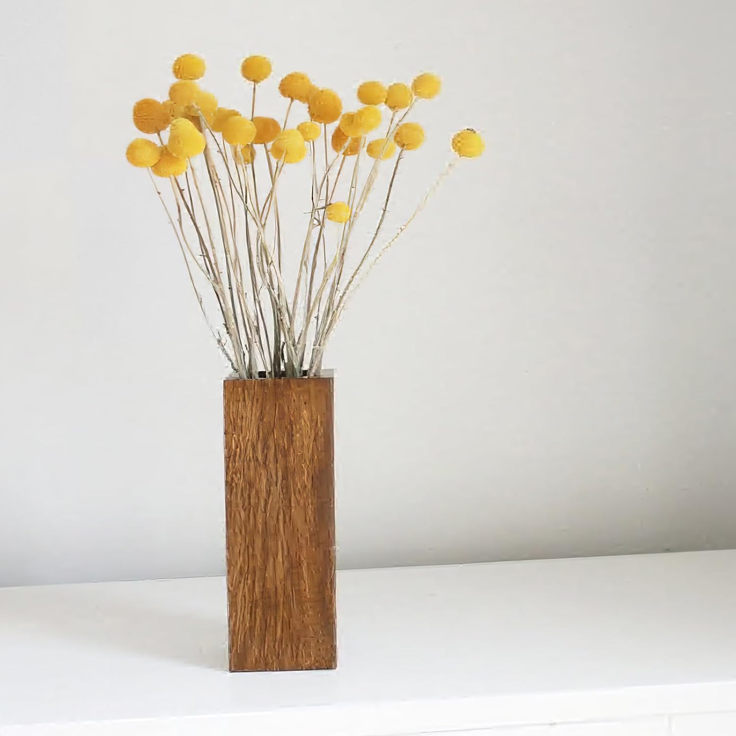 20 Pcs Natural Dried Flowers Craspedia Billy Balls Flowers Billy Buttons Balls Dried Floral Bouquet For Flower Arrangements Wedding Home Tall Vase Crafts Decor Yellow
