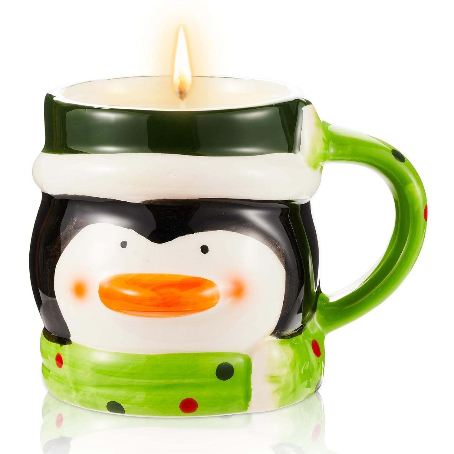 12Oz Christmas Scented Candle In Penguin Mug - Holiday Cookie Scent, Stocking Stuffers For Women Teen Girls, Christmas Gifts For Adults