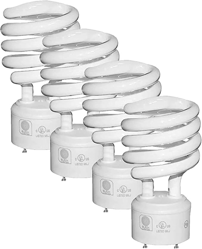GU24 23W CFL Light Bulbs 2700K Warm White 1600 Lumens 100W Equivalent 2-Prong 4 Pack
