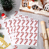 500Pcs Christmas Paper Stickers Glitter Candy Cane Envelope Seal Stickers Red White Self-Adhesive Label Decals For Xmas Winter Greeting Cards Sealing Craft Supplies