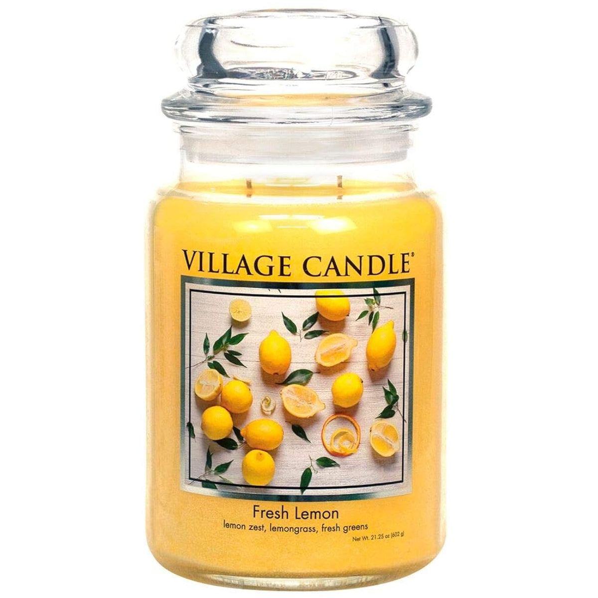 Fresh Lemon Large Apothecary Jar, Scented Candle, Yellow, 21.25 Oz.