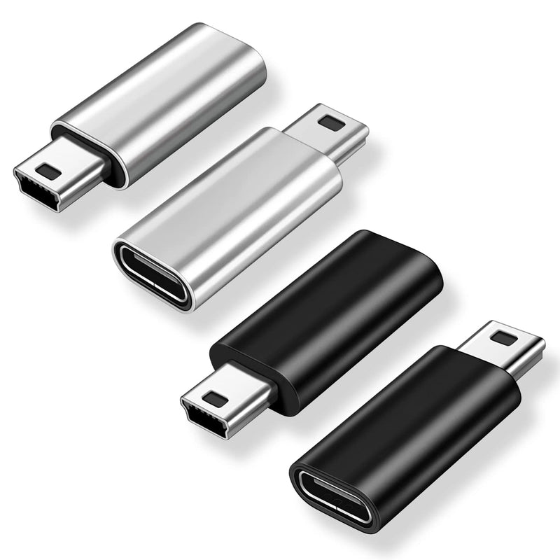 Mini Usb 2.0 To Usb C Adapter (4 Pack), Usb Type C Female To Mini Usb Male Con