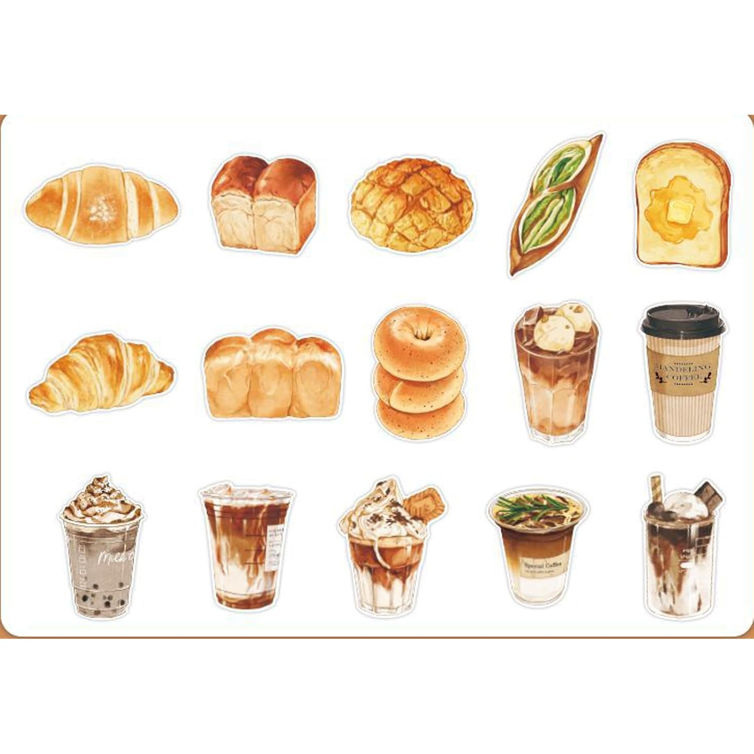 Retro Style Postcards,Bread And Coffee Shape Vintage Old Heteroideus Travel Greeting Cards,Set Of 15 Different Designs,Perfect For Wedding Party Guest Book