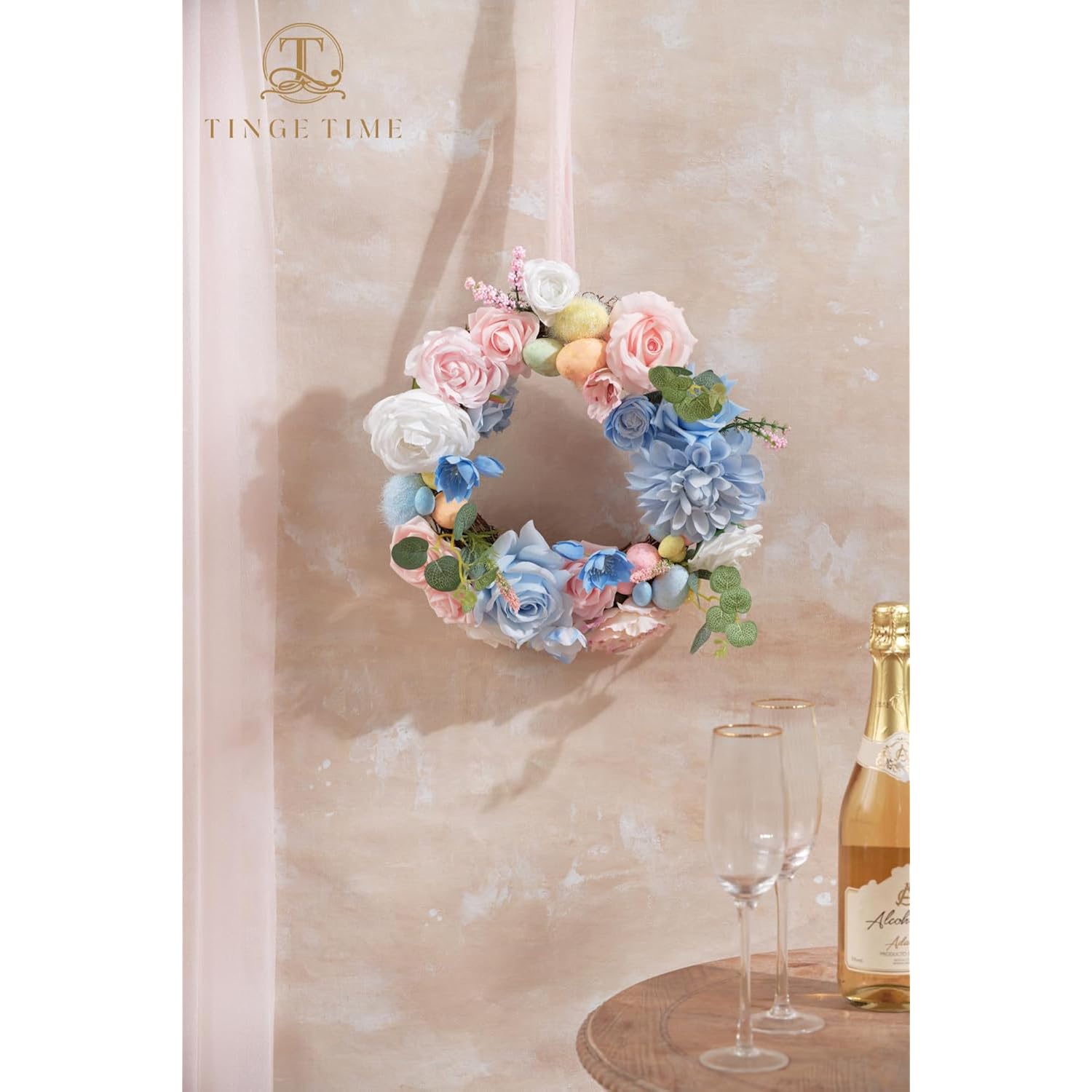 Artificial Flowers Baby Pink & Baby Blue Flower Combo For Diy Wedding Bouquets Table Centerpieces Arrangements Party Baby Shower Home Decorations