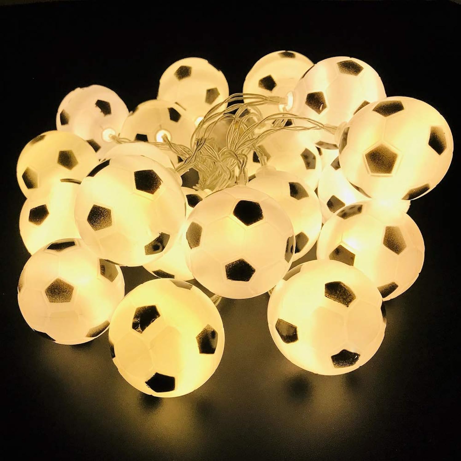 3 M / 9.8 Ft 20 Lights Battery Powered Football Soccer Shape Led String Lights For Indoor/Outdoor Halloween Christmas Th