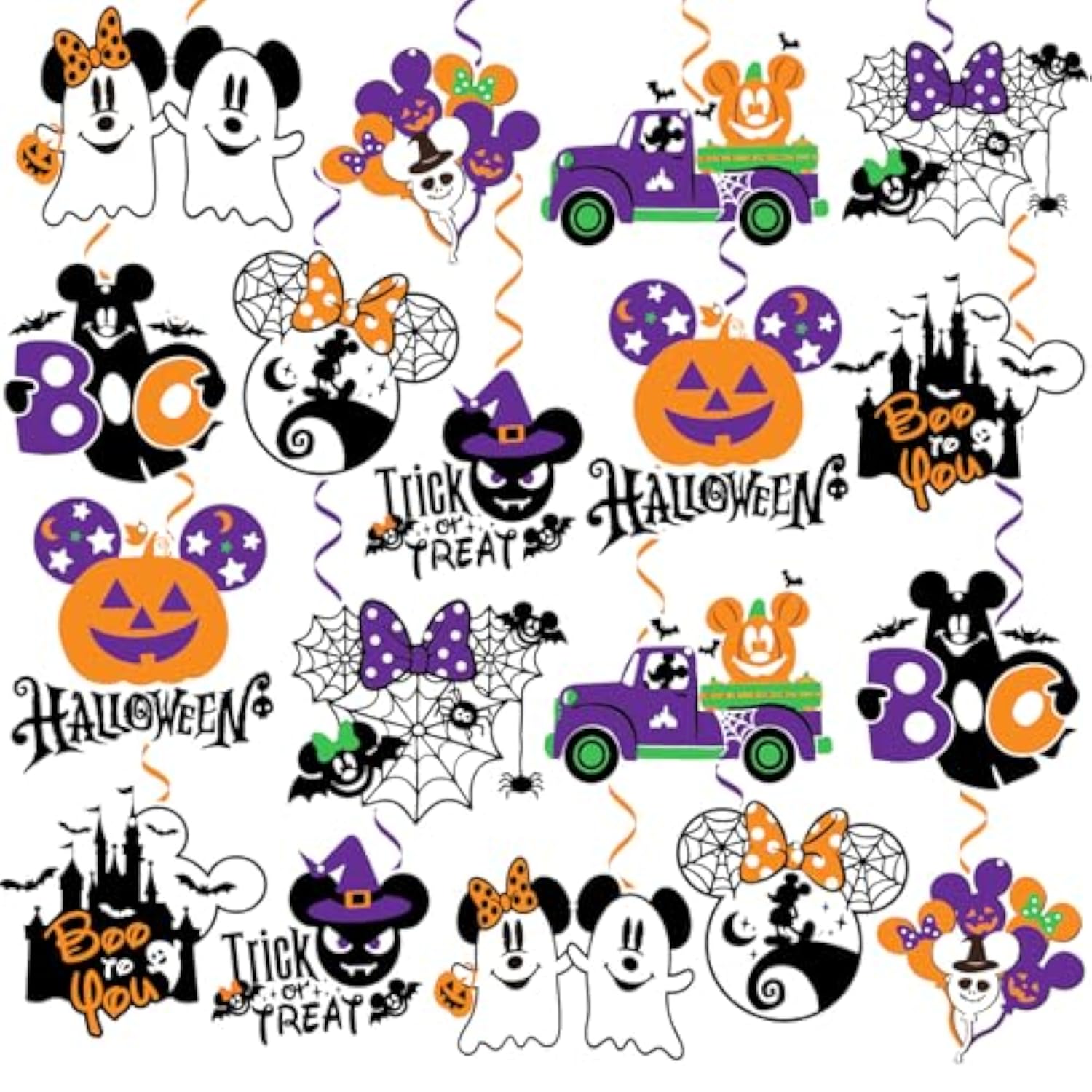 Halloween Party Decorations Mouse Hanging Swirls,36Pcs Happy Halloween Party Ceiling Hanging Decor Trick Or Treat Pumpkin Cobwebs Ghost Style Ceiling Decorations Indoor