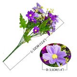 10 Bundles Artificial Daisy Uv Resistant Artificial Flower Faux Wildflowers Greenery Shrubs Plants Plastic Bushes Indoor Farmhouse Outdoor Garden Planter Decoration (10)